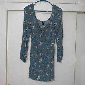 Blue floral longsleeve wild fable dress